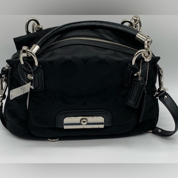 Coach Handbags - NWT Coach Signature Black Jacquard Satchel Shoulder Bag